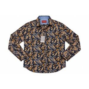 Consequence Men's Medium Navy Paisley Floral Button Down Casual Dress Shirt NWT